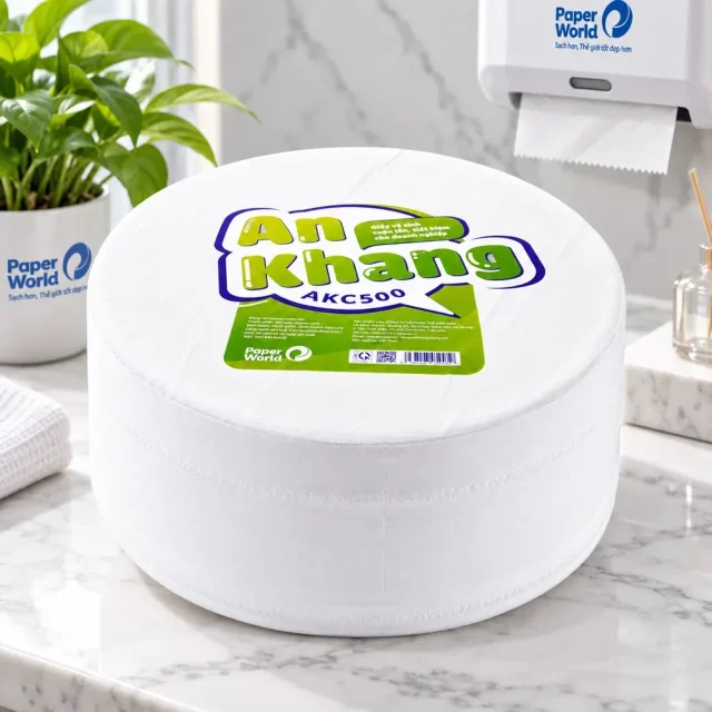Giấy vệ sinh cuộn lớn An Khang Caro500 AKC500