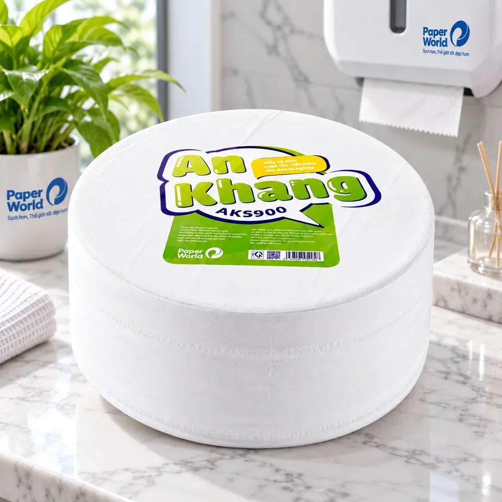 Giấy vệ sinh cuộn lớn An Khang Soft900 AKS900